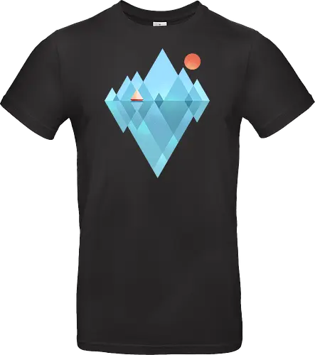 Iceberg - geometric, abstract, arctic, boat, colorful, iceberg, minimalism, minimalist, modern art, nature, nordic, sea, simple, sun, geometrical designs - Standard T-Shirt