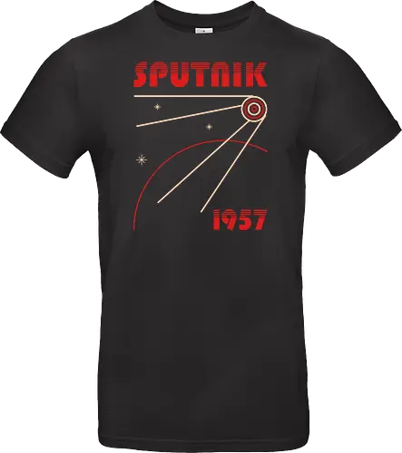 Sputnik 1957 Minimal Design - sputnik, abstract, astronaut, explore, geometric, minimalist, nostalgia, retro, russia, russian, science, space, space race, stars, vintage - Standard T-Shirt