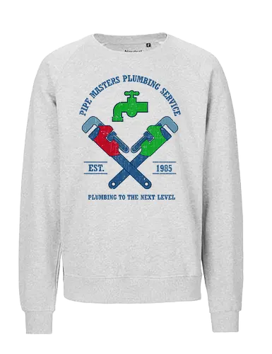 Pipe Masters Plumber Service - gamer, 80s, childhood, funny, gaming, geek, nerd, nostalgia, plumber, popculture, retro, retro gamer, service, video game, vintage - Fairtrade Sweatshirt