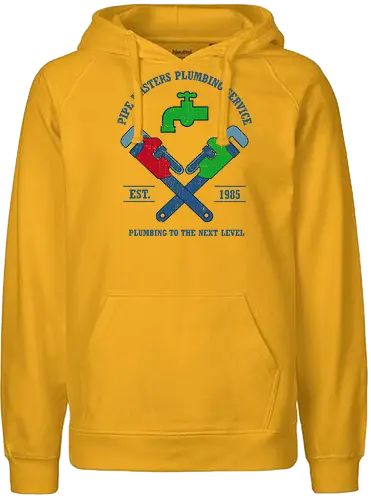 Pipe Masters Plumber Service - gamer, 80s, childhood, funny, gaming, geek, nerd, nostalgia, plumber, popculture, retro, retro gamer, service, video game, vintage - Fairtrade Hoodie