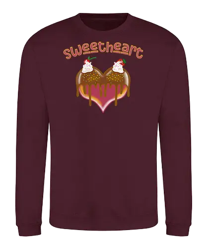 Sweetheart (Herzallerliebst) - kreativ, Geschenk, Valentinstag, bezaubernd, Herzmotiv, Naschkatze, Spaß, Cartoon, Design, einzigartig, Herz, süß, Desserts, Süßigkeiten, romantisch, Liebe, kawaii, niedlich, charmant, verspielt - Sweatshirt