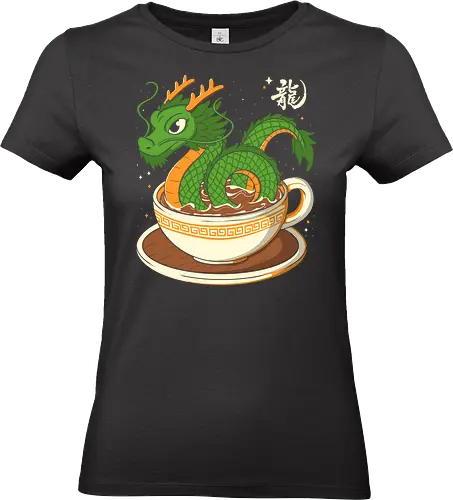 Coffee Dragon - dragon, geek, nerd, magic, coffee, cafeine, japan, expresso - Standard T-Shirt (Women)