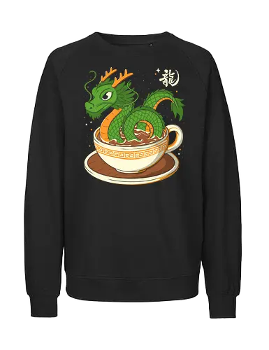 Coffee Dragon - dragon, geek, nerd, magic, coffee, cafeine, japan, expresso - Fairtrade Sweatshirt