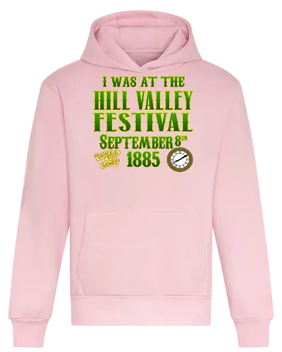 I Was There - Hill Valley, Festival, September 1885, Uhrturm, Zeitreise, Kultfilm, Fan-Design, Nostalgie, Retro, Science-Fiction, Abenteuer, Klassiker, Great Scott, Marty McFly, Doc Brown, Western, Filmzitat, Comicstil, Popkultur, Future, i was there - Heavyweight Hoodie