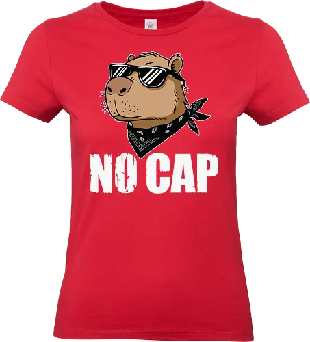 NO CAP - capybara, sunglasses, bandana, cool, confident, cartoon, animal, urban, trendy - Standard T-Shirt (Women)