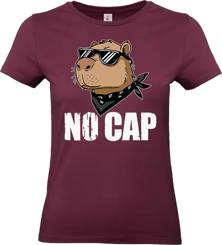 NO CAP - capybara, sunglasses, bandana, cool, confident, cartoon, animal, urban, trendy - Standard T-Shirt (Women)