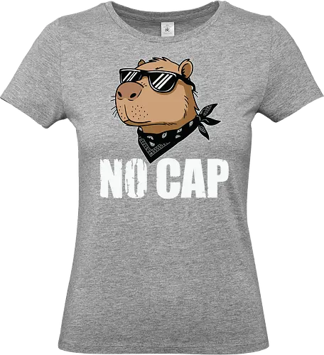 NO CAP - capybara, sunglasses, bandana, cool, confident, cartoon, animal, urban, trendy - Standard T-Shirt (Women)