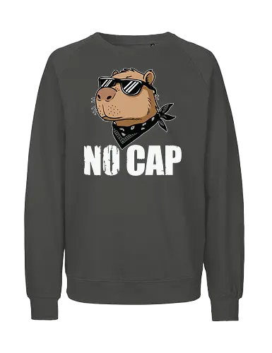 NO CAP - capybara, sunglasses, bandana, cool, confident, cartoon, animal, urban, trendy - Fairtrade Sweatshirt