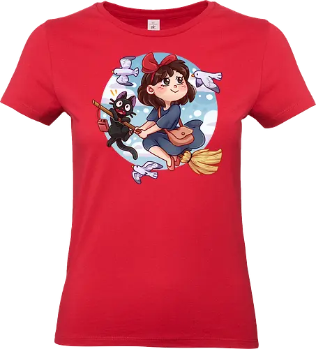 Witch & Cat - cat, black cat, anime, manga, japan, otaku, otome, otaku culture, witch, kawaii, cute stuff - Standard T-Shirt (Women)