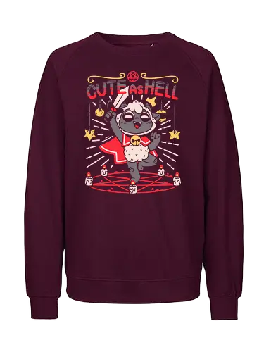Cute as Hell! - cute as hell, Lamb, lamb, cult, kawaii, cute, flesh, video game, games, game, sheep, demon, satanism, ritual, cute stuff, gaming - Fairtrade Sweatshirt