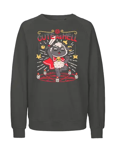 Cute as Hell! - cute as hell, Lamb, lamb, cult, kawaii, cute, flesh, video game, games, game, sheep, demon, satanism, ritual, cute stuff, gaming - Fairtrade Sweatshirt