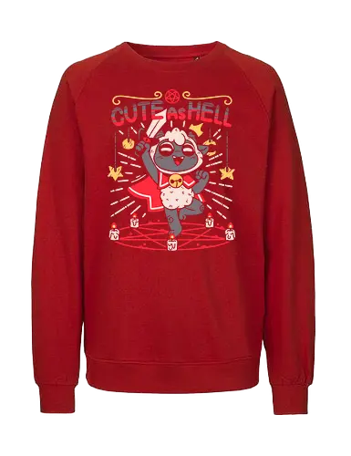 Cute as Hell! - cute as hell, Lamb, lamb, cult, kawaii, cute, flesh, video game, games, game, sheep, demon, satanism, ritual, cute stuff, gaming - Fairtrade Sweatshirt