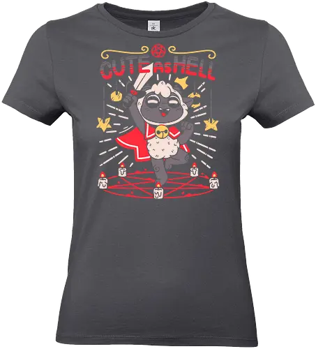 Cute as Hell! - cute as hell, Lamb, lamb, cult, kawaii, cute, flesh, video game, games, game, sheep, demon, satanism, ritual, cute stuff, gaming - Standard T-Shirt (Women)