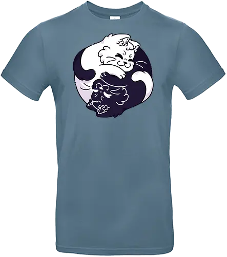 Ying Yang Cats - black cat, white cat, kitten, kitty, cats, kawaii, mood, cute, love, ying, yang, yingyang, taoism, balance, equilibrium, chinese, elemental, good evil, funny cats, peace, cat lovers - Standard T-Shirt
