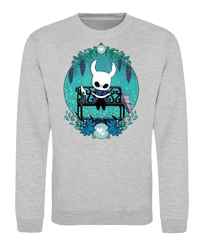 Bug Knight - game, gamer, castlecore, indie game, indie, hollow, Bug Knight, blue, cozy, Bounty Hunter, metroidvania, video game, games, gaming, ghost, little ghost, knight - Sweatshirt