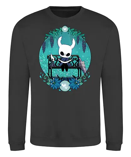 Bug Knight - game, gamer, castlecore, indie game, indie, hollow, Bug Knight, blue, cozy, Bounty Hunter, metroidvania, video game, games, gaming, ghost, little ghost, knight - Sweatshirt