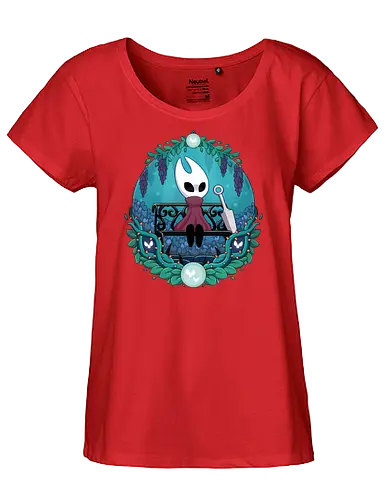 Hornet - game, gamer, indie game, indie, hollow, Bug Knight, Bounty Hunter, metroidvania, video game, games, gaming, ghost, little ghost, knight, castlecore, blue, cozy, hornet, quirrel - Fairtrade Girl Shirt