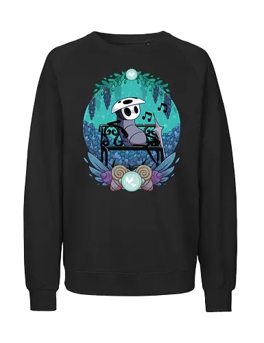 Quirrel - game, gamer, indie game, indie, hollow, Bug Knight, Bounty Hunter, metroidvania, video game, games, gaming, ghost, silksong, little ghost, knight, castlecore, blue, cozy, hornet, quirrel - Fairtrade Sweatshirt