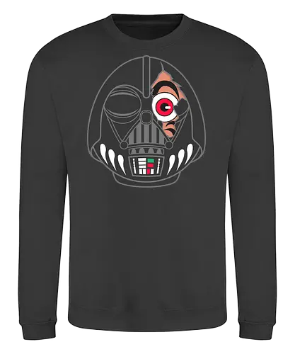 Darth-Uma - Daruma Mashup - daruma, 1977, 80s, 80s movies, cult classic, daruma doll, japan, japanese, japanese art, kawaii, lucky, retro, sci fi, science fiction, vintage - Sweatshirt