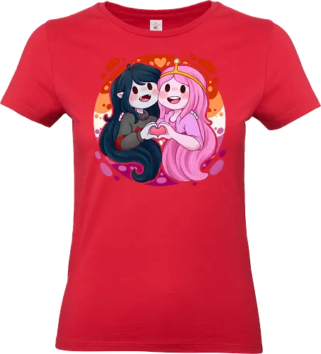 Vampire and Princess - candy, bubble, gum, candy princess, vampire queen, couple, adventure, luz, LGBTQIA+, LGBT, pride, pride, lesbians, lesbian flag, bisexual, gay, cartoon, drag queen, love, pride characters, pride month, trans, pansexual, vampire - Standard T-Shirt (Women)