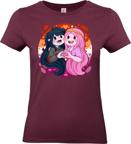 Vampire and Princess - candy, bubble, gum, candy princess, vampire queen, couple, adventure, luz, LGBTQIA+, LGBT, pride, pride, lesbians, lesbian flag, bisexual, gay, cartoon, drag queen, love, pride characters, pride month, trans, pansexual, vampire - Standard T-Shirt (Women)