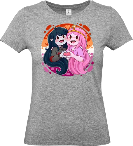 Vampire and Princess - candy, bubble, gum, candy princess, vampire queen, couple, adventure, luz, LGBTQIA+, LGBT, pride, pride, lesbians, lesbian flag, bisexual, gay, cartoon, drag queen, love, pride characters, pride month, trans, pansexual, vampire - Standard T-Shirt (Women)