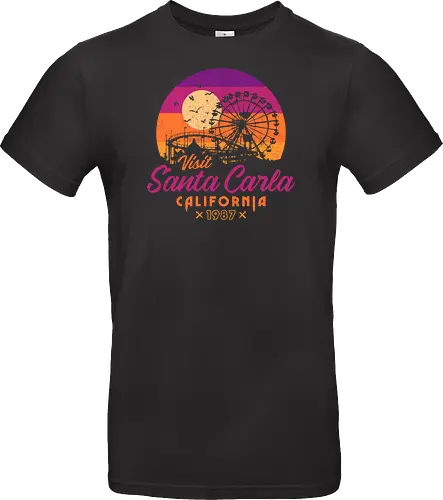 Visit Santa Carla 1987 - Retro Nostalgia  - 80s movies, 80s, bats, comedy, cult classic, cult film, fanart, halloween, horror, nostalgia, retro, santa carla, souvenir, vampire, vintage - Standard T-Shirt