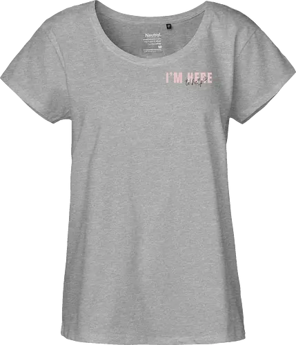 Here To Help - Rosa mit schwarzer Schrift - Fairtrade Girl Shirt