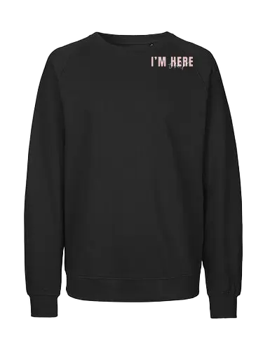 Here To Help - Rosa mit weißer Schrift - Fairtrade Sweatshirt