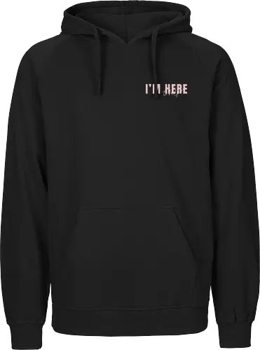 Here To Help - Rosa mit weißer Schrift - Fairtrade Hoodie