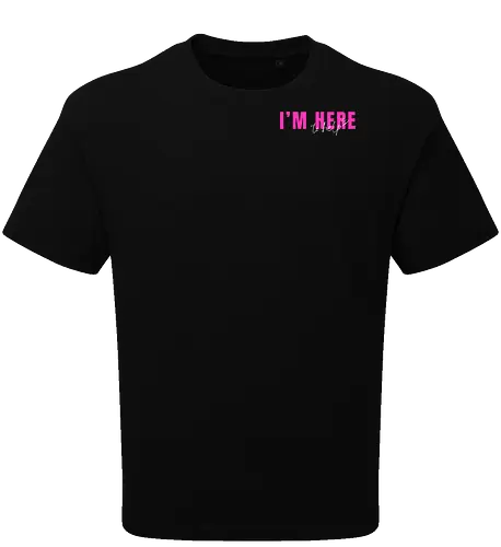 Here To Help - Pink mit weißer Schrift - Oversize T-Shirt