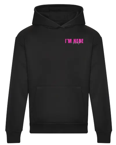 Here To Help - Pink mit weißer Schrift - Heavyweight Hoodie