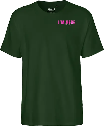 Here To Help - Pink mit weißer Schrift - Fairtrade T-Shirt