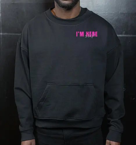 Here To Help - Pink mit weißer Schrift - Cropped Sweatshirt