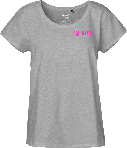Here To Help - Pink mit weißer Schrift - Fairtrade Girl Shirt