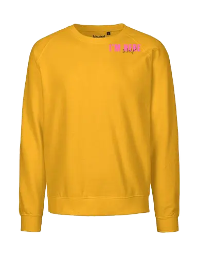 Here To Help - Pink mit schwarzer Schrift - Fairtrade Sweatshirt