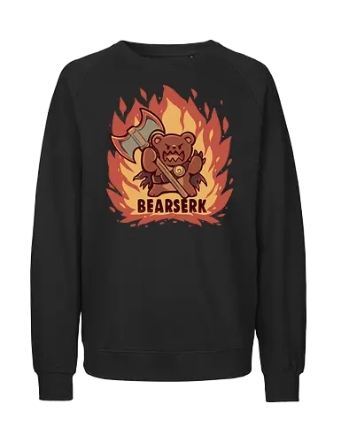 Going BEARserk - bär wortspiel, abenteuer, bären, axt, krieger, klasse, rpg klasse, kampf, tier, bear, berserker, bearserker, bearserk, pun, play on words, adventure, fantasy, bears, axe, warrior, class, rpg class, battle, animal - Fairtrade Sweatshirt