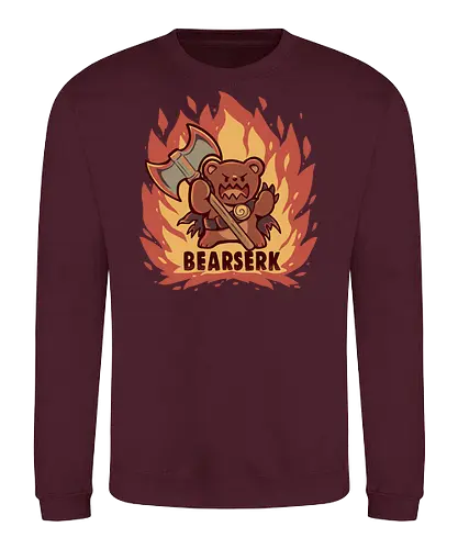 Going BEARserk - bär wortspiel, abenteuer, bären, axt, krieger, klasse, rpg klasse, kampf, tier, bear, berserker, bearserker, bearserk, pun, play on words, adventure, fantasy, bears, axe, warrior, class, rpg class, battle, animal - Sweatshirt