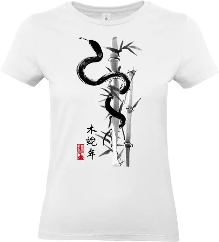 Year of the snake sumi e - animals, japan, year of the snake chinese, snake, sumi e, japanese art - Standard T-Shirt (Women)