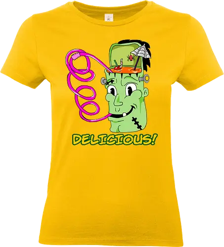 Delicious! (Köstlich!) - Monster, Retro, Gehirnfrost, lustig, gruselig, einzigartig, Popkultur, Kawaii, witzig, Vintage, kreative Kunst, Süßes, ikonisch, kultig, frankenstein, cute, books, classic, horror, fantasy, Cartoon, Nostalgie, Halloween, cool, Eiscreme, skurril - Standard T-Shirt (Women)