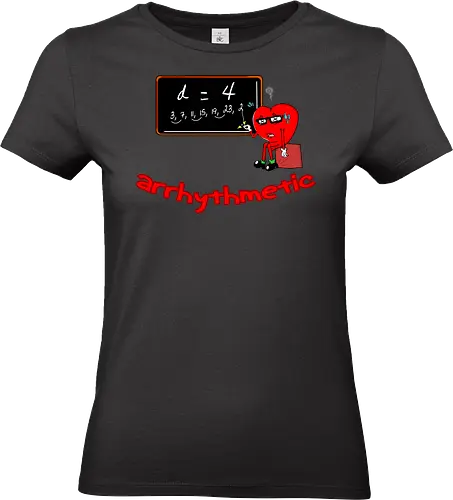 Arrhythmetic - Schule, Schüler, Bildungsdesign, Herz, Herzschlag, Klassenzimmer, lustiger Spruch, Geschenk für Lehrer, Zahlenthemen, Grundschule, Oberschule, süßes Design, witziges Geschenk, Lernspaß, Lehrerliebe, Schulgemeinschaft, Lehrer, Lehrer-Dankbarkeit, 100 Schultage, hundert Schultage, zurück zur Schule, Mathematik, Humor, Wortspiel, lustig - Standard T-Shirt (Women)