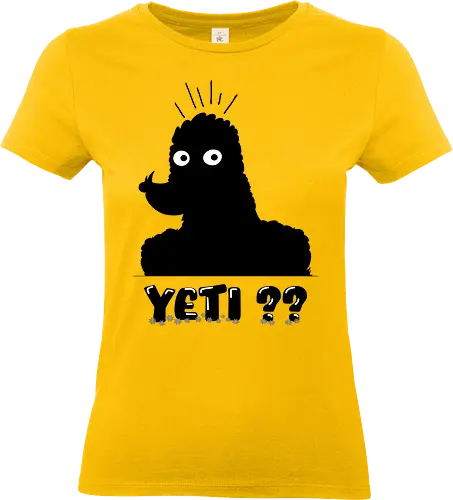 Yeti?? - Yeti, Schneemensch, Monster, Mythos, Mystery, Abominable Snowman, Legende, Kryptid, Kreatur, minimalistisch, Eis, Alpen, Berge, Kälte, Abenteuer, Kryptozoologie, geheimnisvoll, Skurrilität, Winter, Design - Standard T-Shirt (Women)