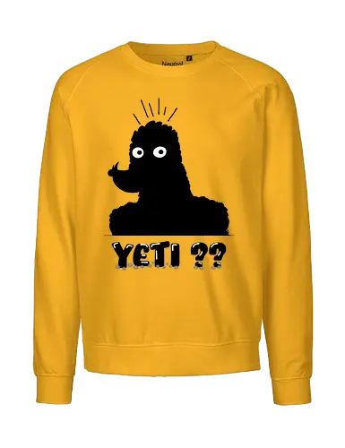 Yeti?? - Yeti, Schneemensch, Monster, Mythos, Mystery, Abominable Snowman, Legende, Kryptid, Kreatur, minimalistisch, Eis, Alpen, Berge, Kälte, Abenteuer, Kryptozoologie, geheimnisvoll, Skurrilität, Winter, Design - Fairtrade Sweatshirt