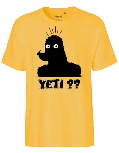Yeti?? - Yeti, Schneemensch, Monster, Mythos, Mystery, Abominable Snowman, Legende, Kryptid, Kreatur, minimalistisch, Eis, Alpen, Berge, Kälte, Abenteuer, Kryptozoologie, geheimnisvoll, Skurrilität, Winter, Design - Fairtrade T-Shirt