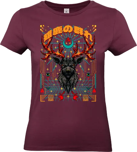 Trippy Deer - deer, stags, trippy, psychedelic, herd of stags, march with the stags, trippy stags, pyschedelic stags, pyschedelic deer, trippy deer - Standard T-Shirt (Women)