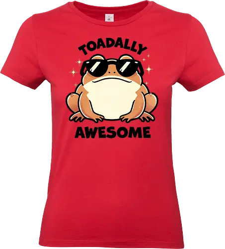 Toadally awesome - toad, frog, amphibian, nature, wildlife, cute toad, toad illustration, animal, forest, pond, cartoon toad, green toad, toad art, character design, nature lover, awesome, glasses, gangster, meme - Standard T-Shirt (Women)