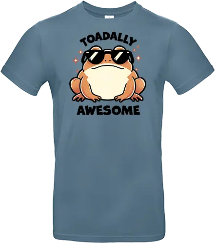 Toadally awesome - toad, frog, amphibian, nature, wildlife, cute toad, toad illustration, animal, forest, pond, cartoon toad, green toad, toad art, character design, nature lover, awesome, glasses, gangster, meme - Standard T-Shirt