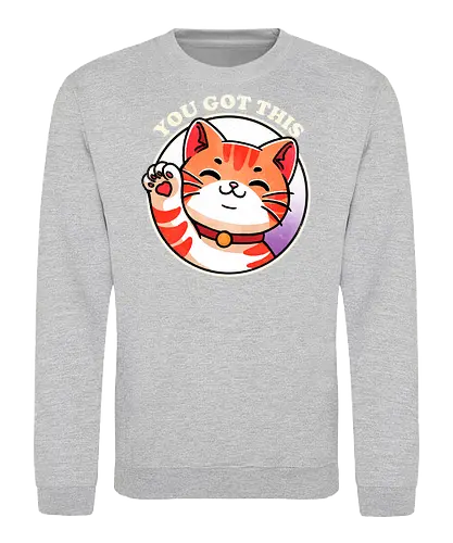 You got this cat - cat, kitten, feline, pet, animal, cute, tabby, domestic, animal lover, whiskers, black cat, funny cat, cat lover, meow, purring, positive, motivational, inspirational, uplifting, good vibes, self care, mindfulness, happiness, supportive, encouragement, growth, wellness, success, positivity, cheerful - Sweatshirt