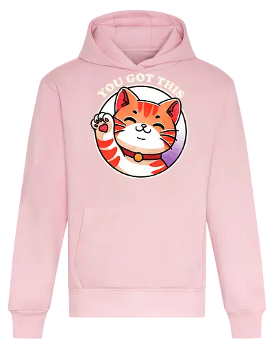 You got this cat - cat, kitten, feline, pet, animal, cute, tabby, domestic, animal lover, whiskers, black cat, funny cat, cat lover, meow, purring, positive, motivational, inspirational, uplifting, good vibes, self care, mindfulness, happiness, supportive, encouragement, growth, wellness, success, positivity, cheerful - Heavyweight Hoodie