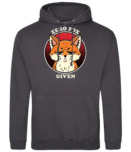 Zero fox given - zero fox given, fox, pun, wildlife, sarcastic, gift for her, funny fox, sassy fox, illustration, graphic design, animal art, snarky, humor, quirky, art prints - Standard Hoodie
